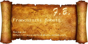 Francsiszti Babett névjegykártya